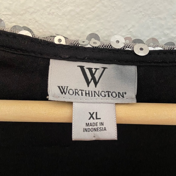 Silver Sequin Shimmer Glitter Top Sz XL - Picture 3 of 6